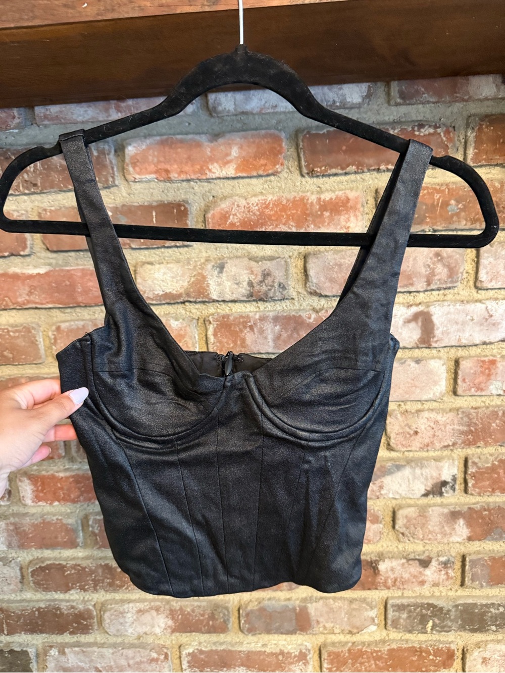 Fashion Nova Black Structured Bustier Crop Top
